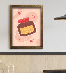 BK Gift Cafe & Bar & Restaurant Konseptli Doğal Masif Ahşap Çerçeveli Tablo 45x65cm-85