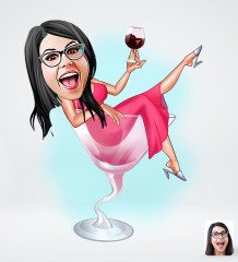 Kişiye Özel Kadın Patroniçe Tasarımlı Dijital Karikatür-1