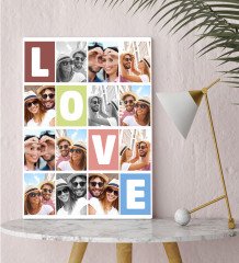 Kişiye Özel Love Temalı Kanvas Tablo 30x50cm