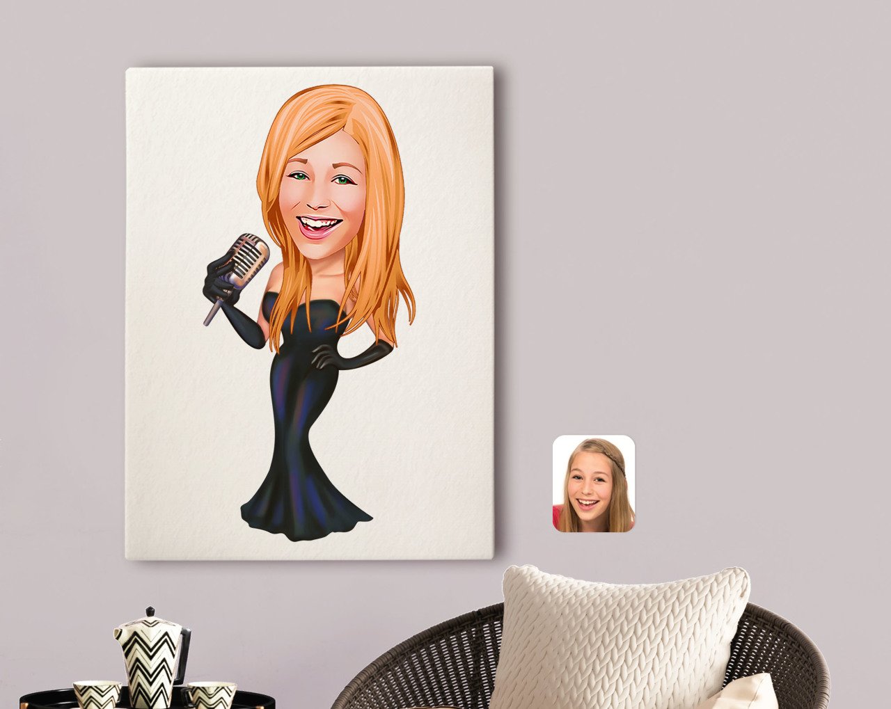 Kişiye Özel Assolist Karikatürlü Kanvas Tablo 70x100cm-1