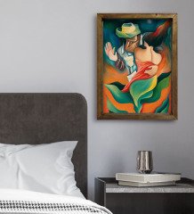 BK Gift Yatak Odası Konseptli Doğal Masif Ahşap Çerçeveli Tablo-26