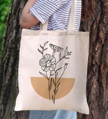 BK Gift Modern Art Tasarımlı Kanvas Bez Çanta, Baskılı Omuz Çantası, Alışveriş Çantası, Plaj Çantası, Arkadaşa Hediye-16