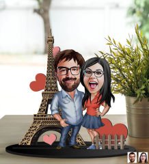 BK Gift Kişiye Özel Sevgililer Karikatürlü 3D Ahşap Biblo, Sevgili Biblo, Ahşap Biblo, Sevgiliye Hediye, Sevgililer Günü Hediyesi-2