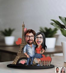 BK Gift Kişiye Özel Sevgililer Karikatürlü 3D Ahşap Biblo, Sevgili Biblo, Ahşap Biblo, Sevgiliye Hediye, Sevgililer Günü Hediyesi-2