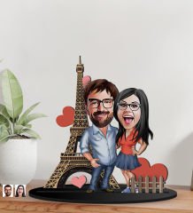 BK Gift Kişiye Özel Sevgililer Karikatürlü 3D Ahşap Biblo, Sevgili Biblo, Ahşap Biblo, Sevgiliye Hediye, Sevgililer Günü Hediyesi-2