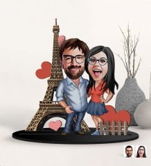 BK Gift Kişiye Özel Sevgililer Karikatürlü 3D Ahşap Biblo, Sevgili Biblo, Ahşap Biblo, Sevgiliye Hediye, Sevgililer Günü Hediyesi-2
