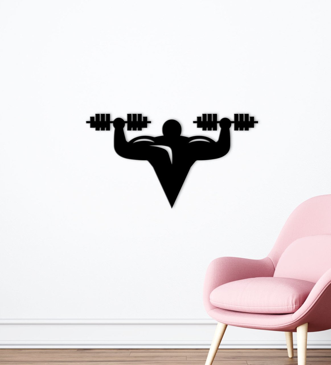 BK Home GYM Tasarımlı Ahşap Duvar Süsü-2