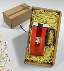 BK Gift Kişiye Özel Hediye Kutulu 5304 Kırmızı Çelik Termos Bardak 240 Ml