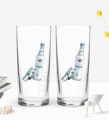 BK Gift Kişiye Özel İsimli DTF Eğlenceli Rakı Tasarımlı İkili Rakı Bardağı Seti-3, Arkadaşa Hediye, Sevgiliye Hediye