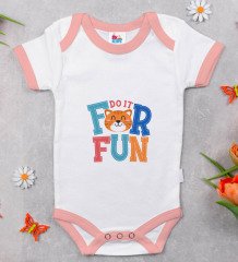 BK Kids For Fun Tasarımlı Pembe Bebek Body Zıbın-1