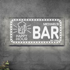 BK Gift Kişiye Özel İsimli Akrilik Bar Tabelası(38x19cm)-26, Home Bar Tabela, Duvar Dekoru