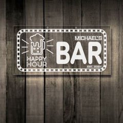 BK Gift Kişiye Özel İsimli Akrilik Bar Tabelası(38x19cm)-26, Home Bar Tabela, Duvar Dekoru