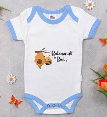BK Kids Babasının Balı Tasarımlı Mavi Bebek Body Zıbın-1