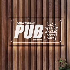 BK Gift Kişiye Özel İsimli Akrilik Bar Tabelası(38x19cm)-27, Home Bar Tabela, Duvar Dekoru