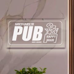 BK Gift Kişiye Özel İsimli Akrilik Bar Tabelası(38x19cm)-27, Home Bar Tabela, Duvar Dekoru