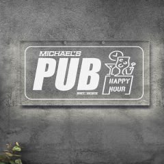 BK Gift Kişiye Özel İsimli Akrilik Bar Tabelası(38x19cm)-27, Home Bar Tabela, Duvar Dekoru