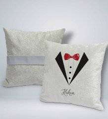 Kişiye Özel İsimli Damat Tasarımlı Kare Araç Koltuk Yastığı-1