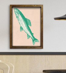 BK Gift Cafe & Bar & Restaurant Konseptli Doğal Masif Ahşap Çerçeveli Tablo 45x65cm-94