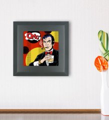 BK Gift Pop Art Tasarımlı Ahşap Çerçeveli Taş Duvar Dekoru-36