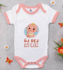 BK Kids Vidi Vidi Etma Tasarımlı Pembe Bebek Body Zıbın-1