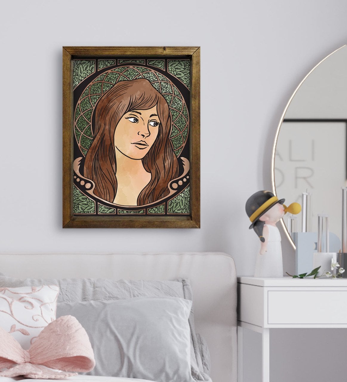 BK Gift Yatak Odası Konseptli Doğal Masif Ahşap Çerçeveli Tablo-34