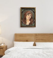 BK Gift Yatak Odası Konseptli Doğal Masif Ahşap Çerçeveli Tablo-34