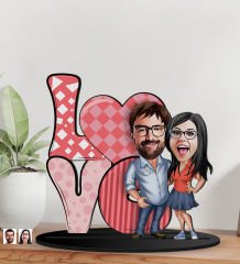 BK Gift Kişiye Özel Sevgililer Karikatürlü 3D Ahşap Biblo, Sevgili Biblo, Ahşap Biblo, Sevgiliye Hediye, Sevgililer Günü Hediyesi-9