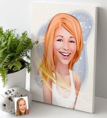 Kişiye Özel Bayan Karikatürlü Kanvas Tablo 30x50cm-37