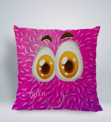 Kişiye Özel İsimli Emoji Tasarımlı Kare Araç Koltuk Yastığı-2