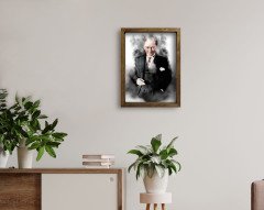 BK Home Atatürk Tasarımlı Doğal Masif Ahşap Çerçeveli Tablo 45x65cm-5