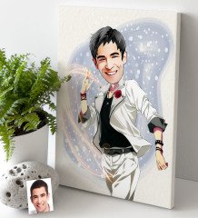 Kişiye Özel Erkek Karikatürlü Kanvas Tablo 30x50cm-34