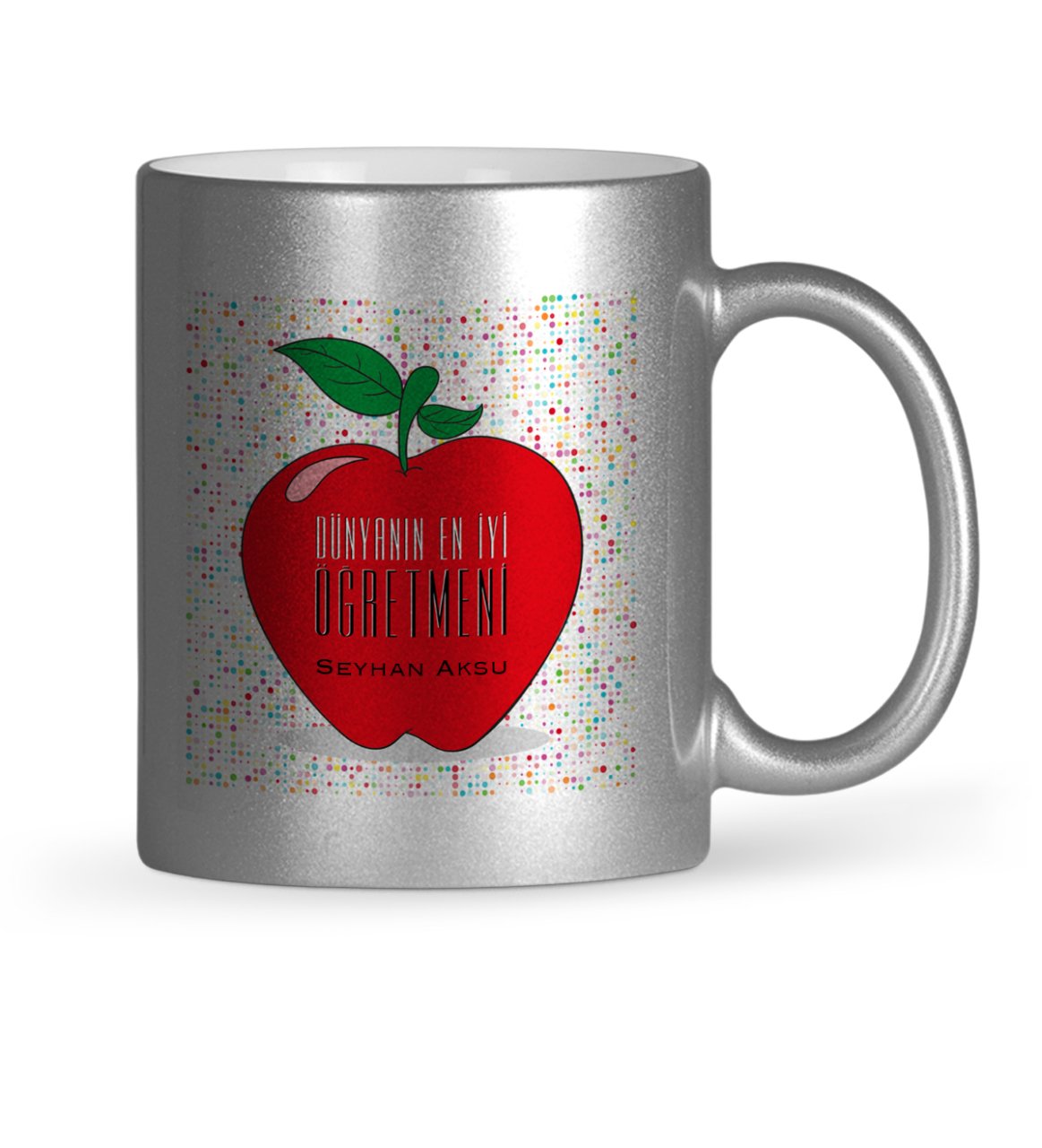 Kişiye Özel Dünyanın En İyi Öğretmeni Gümüş Yaldızlı Kupa Bardak - 11