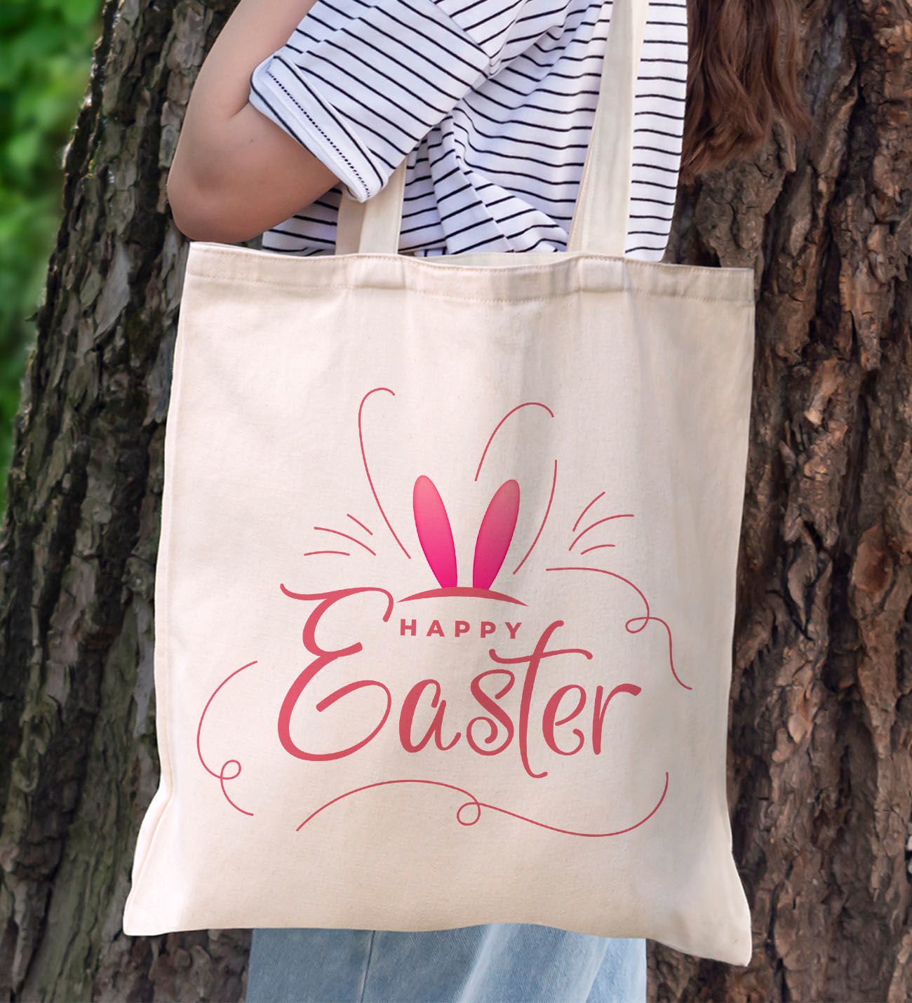 BK Gift Happy Easter Tasarımlı Kanvas Bez Çanta, Baskılı Omuz Çantası, Alışveriş Çantası, Plaj Çantası, Arkadaşa Hediye-7
