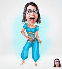 Kişiye Özel Oryantal Tasarımlı Dijital Karikatür-1