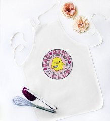 BK Gift Bad Bitch Club Tasarımlı Beyaz Mutfak Önlüğü - Model 1