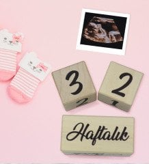 BK Gift Bebeklere Özel Ultrason Anı Fotoğrafı ve Ahşap Anı Küpleri