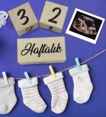 BK Gift Bebeklere Özel Ultrason Anı Fotoğrafı ve Ahşap Anı Küpleri
