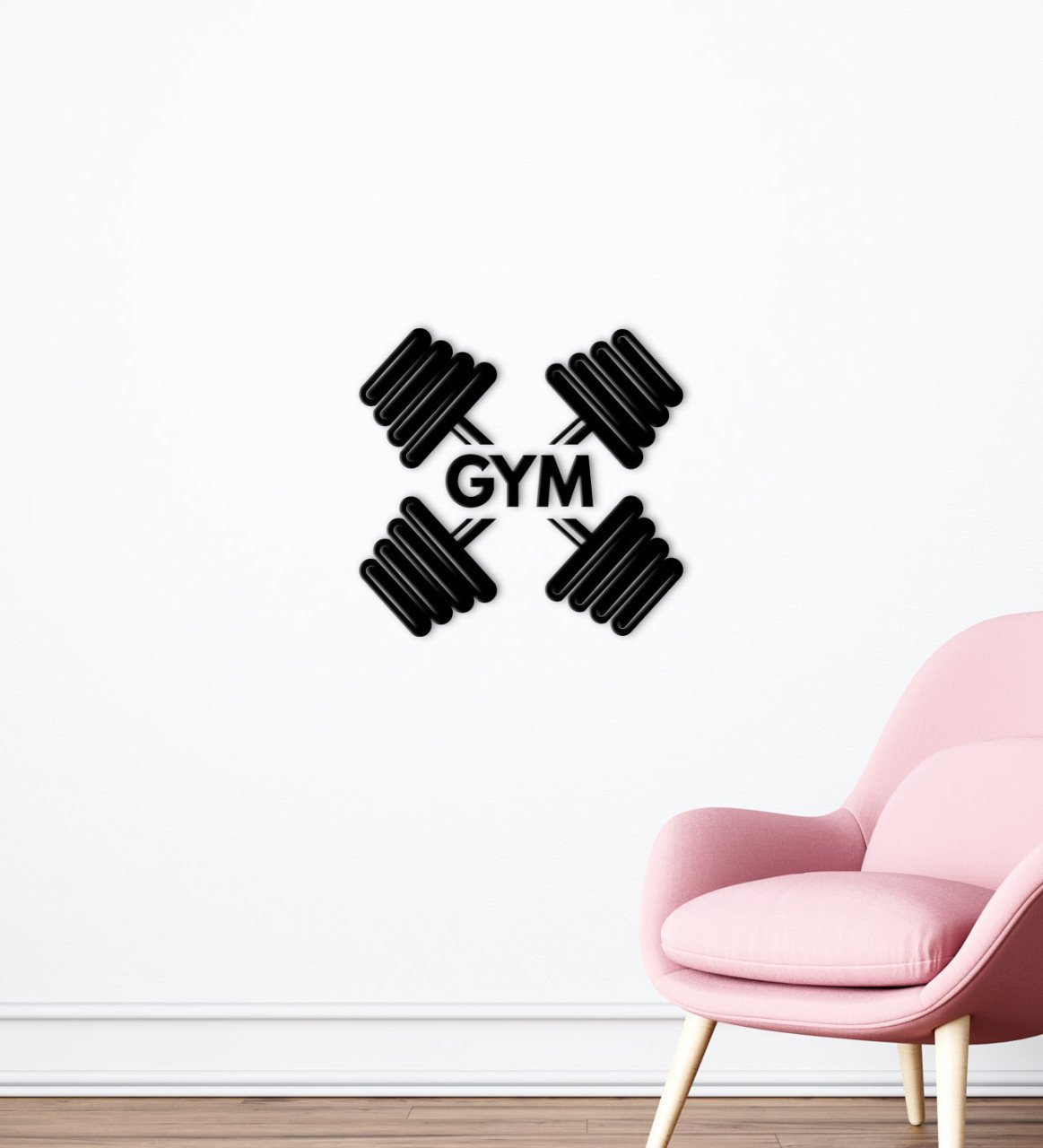 BK Home GYM Tasarımlı Ahşap Duvar Süsü-18