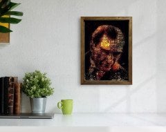 BK Home Atatürk Tasarımlı Doğal Masif Ahşap Çerçeveli Tablo 45x65cm-8