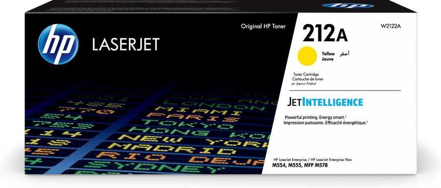 HP W2122A (212A) Sarı Orjinal Toner Yüksek Kapasite - M554dn / M555dn (T15118)