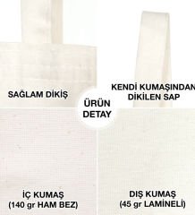 BK Gift Kişiye Özel Kendin Tasarla Lamineli Ham Bez Çanta 35x40cm, Baskılı Omuz Çantası, Alışveriş Çantası, Plaj Çantası