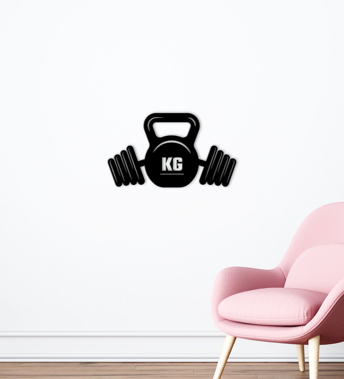 BK Home GYM Tasarımlı Ahşap Duvar Süsü-20