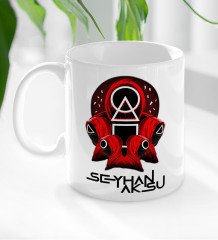 Kişiye Özel Squid Game Tasarımlı Beyaz Kupa Bardak-13