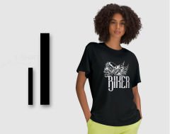 BK Gift Motorsiklet Tasarımlı Kadın Siyah T-shirt -11, Arkadaşa Hediye, Doğum Günü Hediyesi, Sevgili Hediyesi