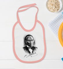 BK Kids Atatürk Temalı Pembe Bebek Body Zıbın ve Mama Önlüğü Hediye Seti-14