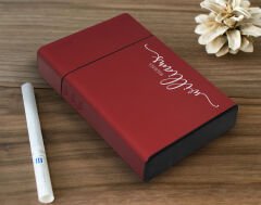 BK Gift Kişiye Özel İsimli Kırmızı Metal Sigara Tabakası-3, Arkadaşa Hediye, Babaya Hediye, Metal Sigara Kutusu