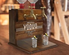BK Gift Kişiye Özel Kabartma İsimli Çift Musluklu Doğal Ahşap Vodka Standı, İçki Standı, Doğum Günü Hediyesi, Ev Hediyesi, Erkek Hediye-2