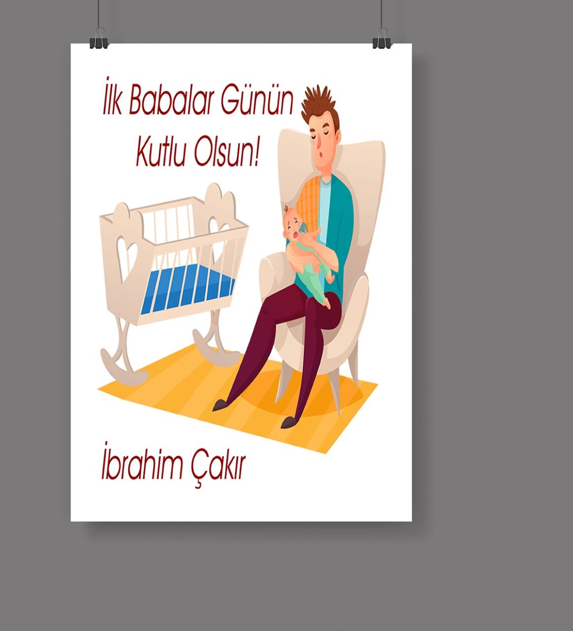 Kişiye Özel Babalar Günü Temalı Afiş Poster  50x70 cm 20-643
