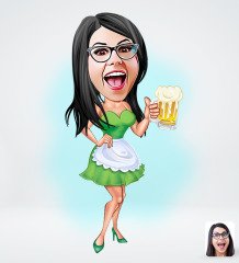 Kişiye Özel Kadın Tasarımlı Dijital Karikatür-30