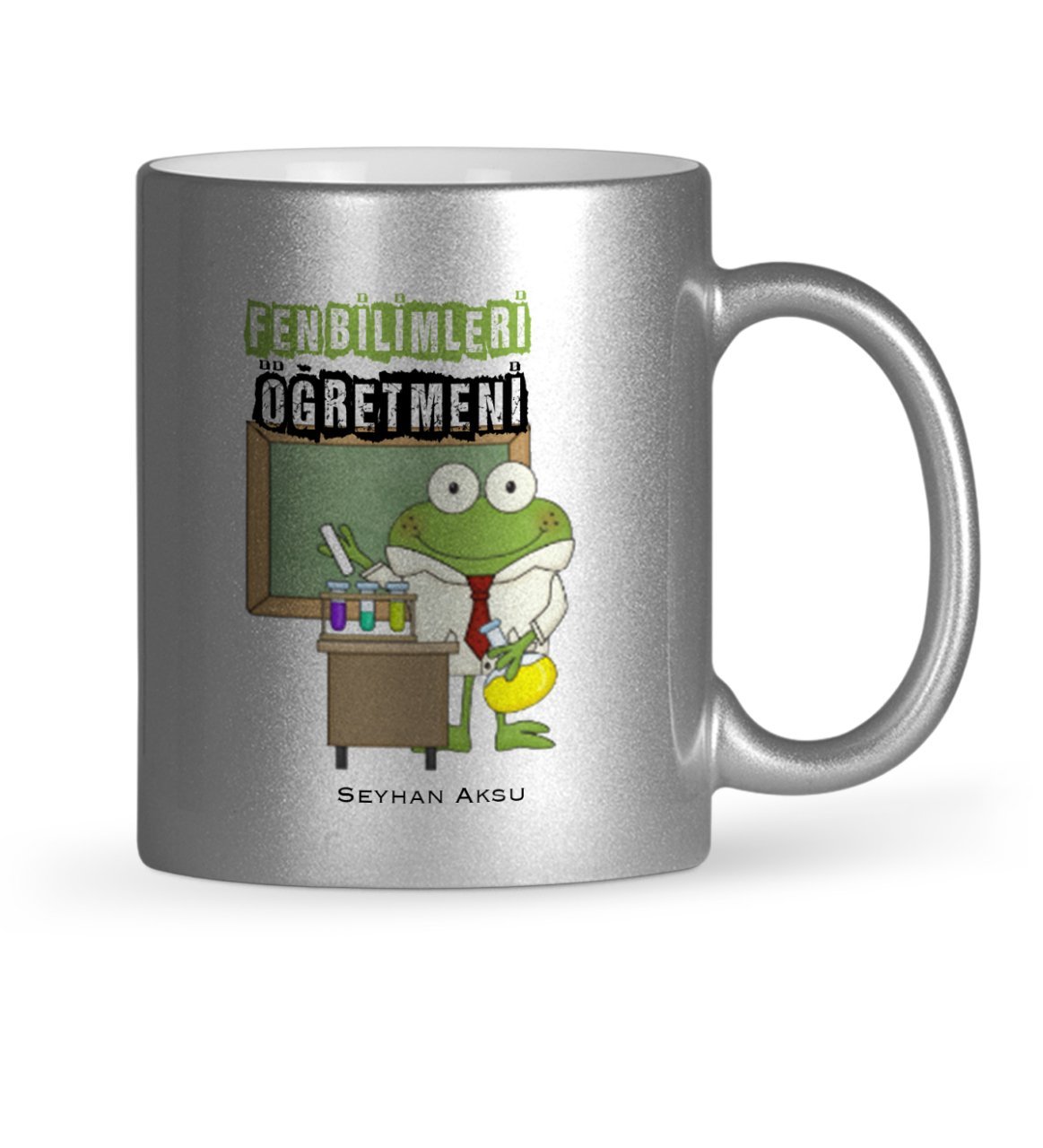 Kişiye Özel Fen Bilimleri Öğretmeni Gümüş Yaldızlı Kupa Bardak - 2